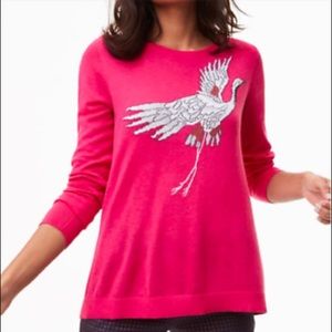LOFT crane print sweater.